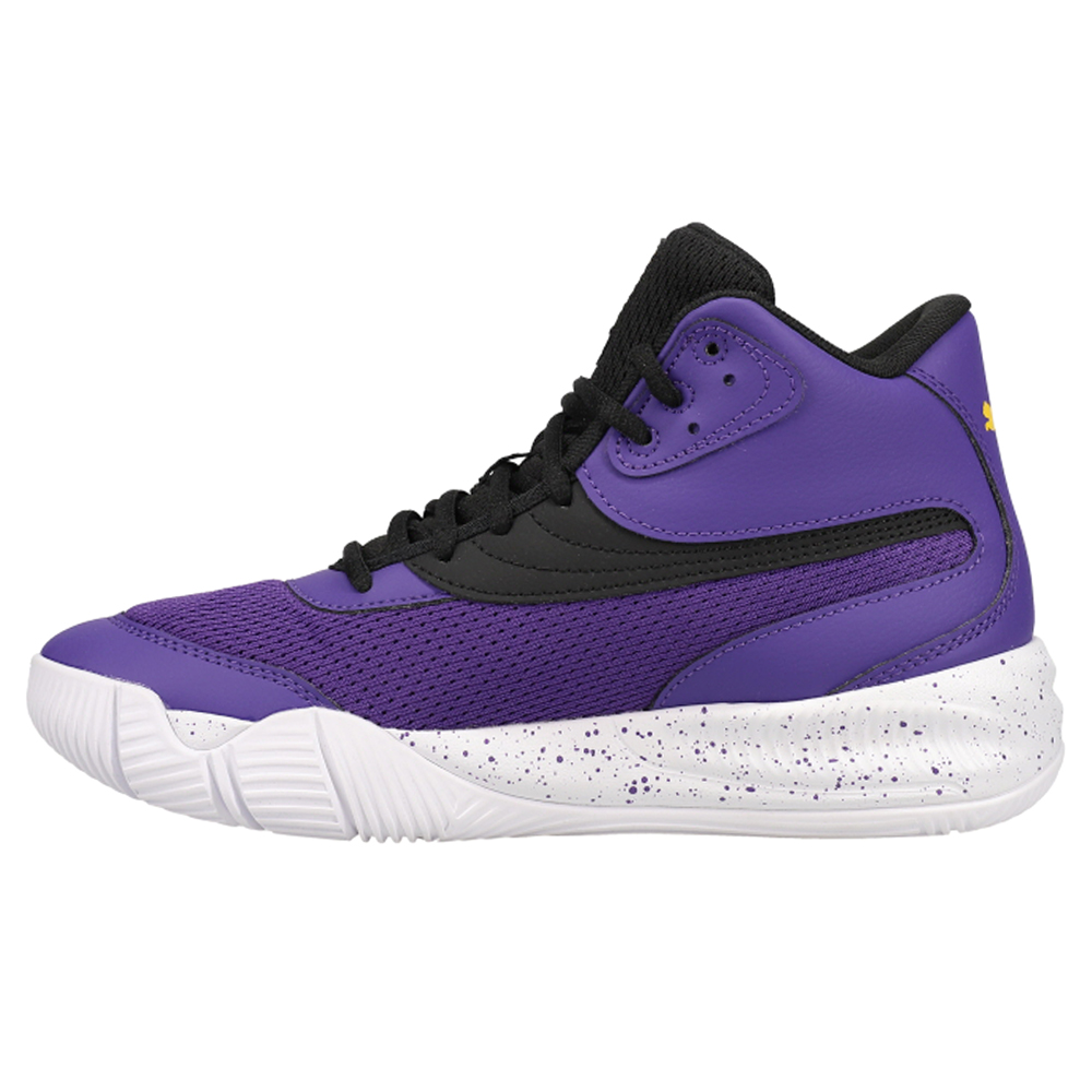 Puma Triple Mid Lace Up Basketball Youth Girls Purple Sneakers Casual Shoes  377