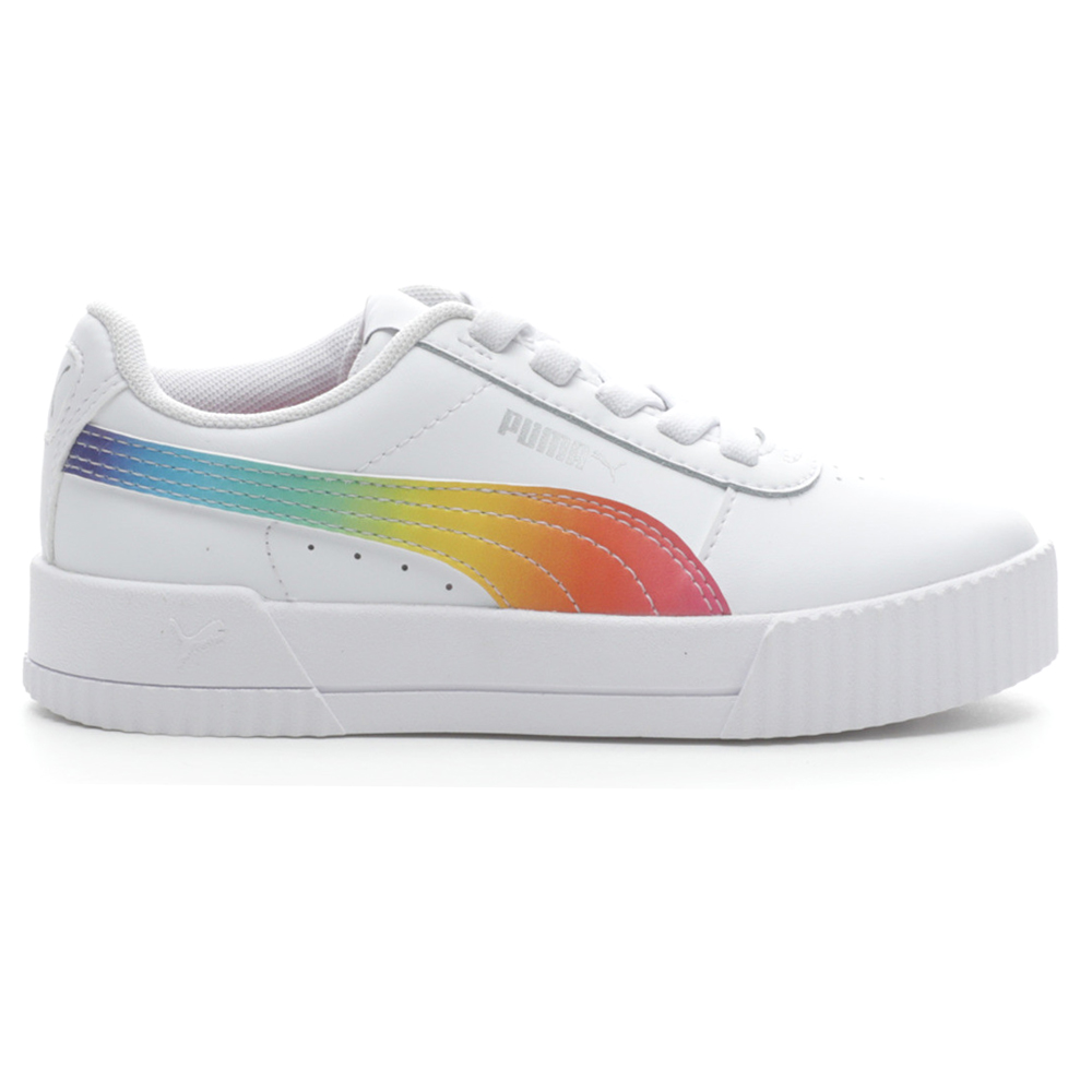 Special not Oblong Shop White Boys Puma Carina Rainbow Sneakers (Little Kid)