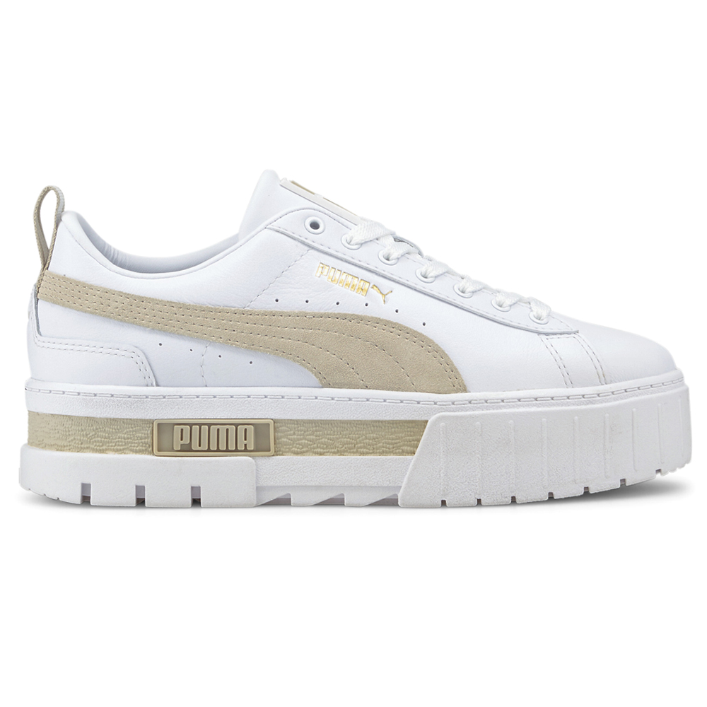 PUMA Mayze Leather Women's Sneakers in White, Size 10