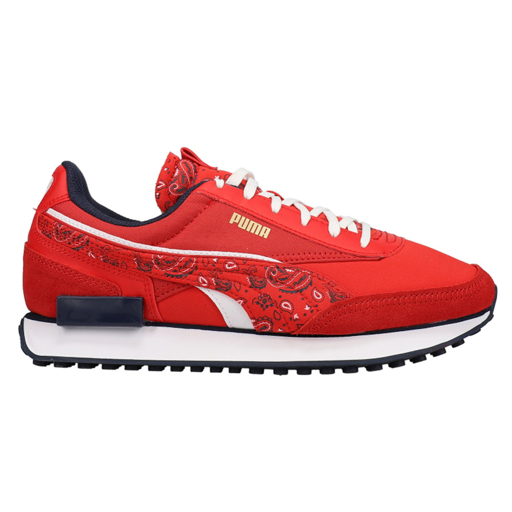 Shop Red Mens Puma Future Rider Double Paisley Lace Up Sneakers Shop Red Mens Puma Future Rider Double Paisley Lace Up Sneakers