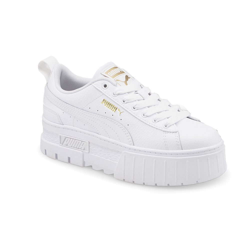 Puma Mayze Leather Comfort Sneakers Big Girls Size 6.5c White For Sale 