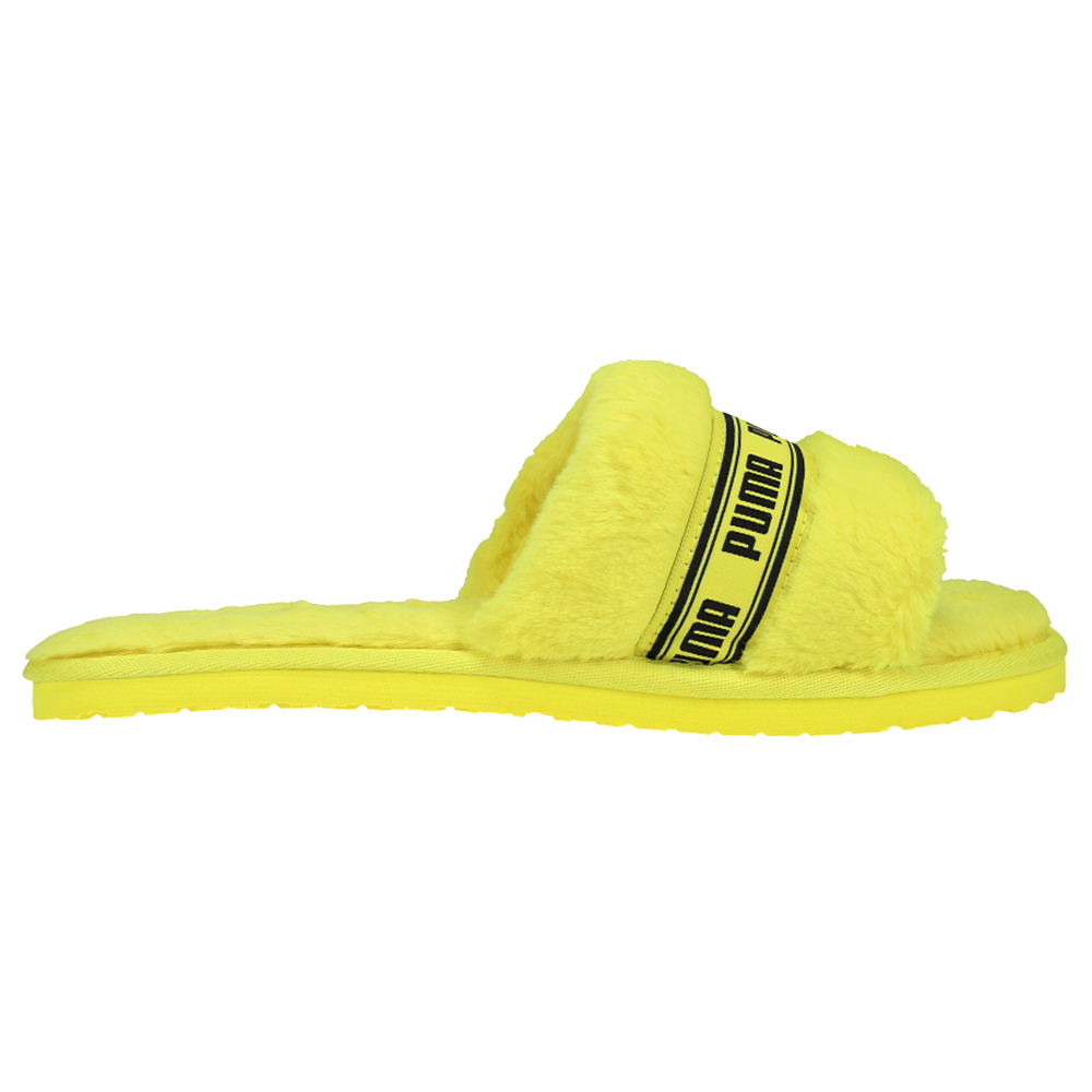 Print Accepteret beskydning Shop Yellow Womens Puma Fluff Slide Sandals