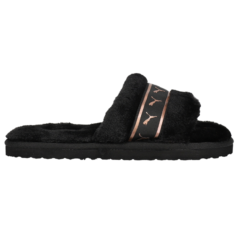 Shop Black Fluff Remix Slide Sandals