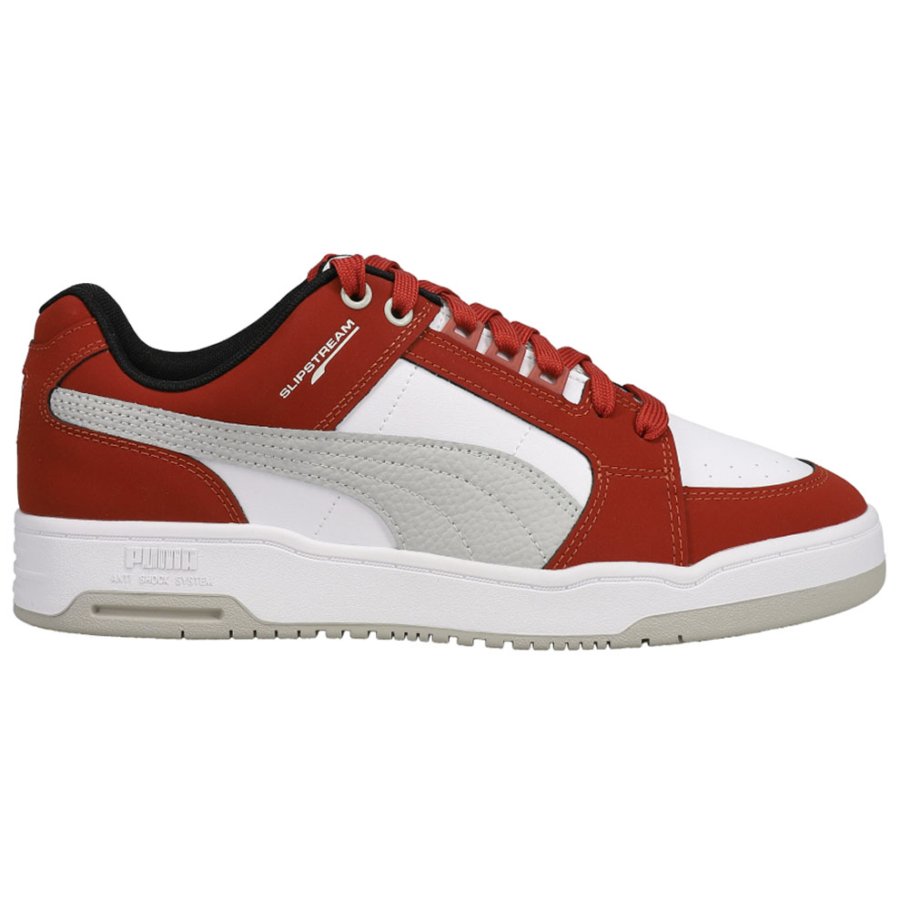 Shop Red, White Mens Puma Slipstream Lo Block Lace Up Sneakers