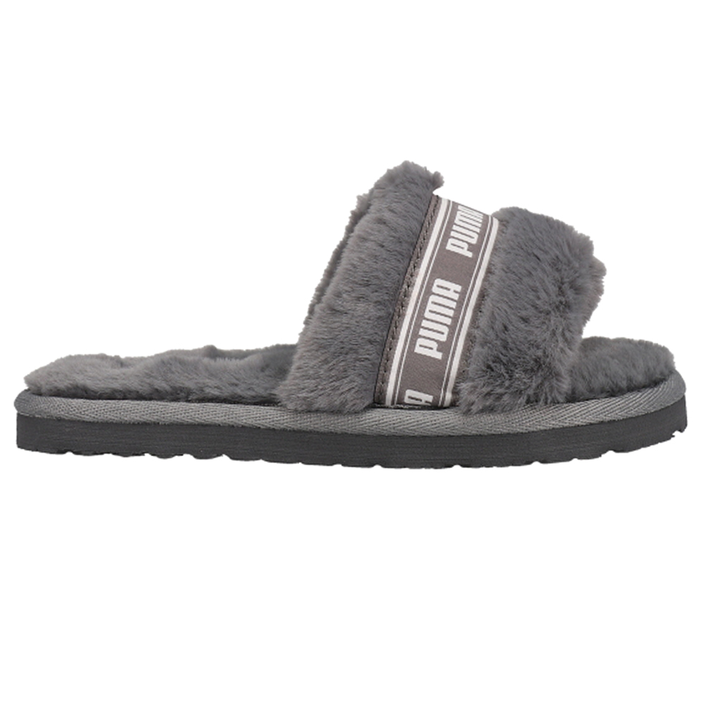 Серые повседневные сандалии Puma Fluff Slide Youth Girls 385739-02