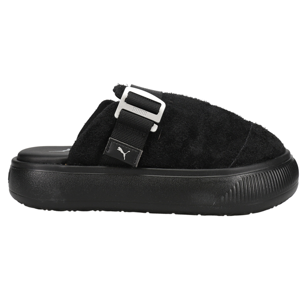 PUMA Suede Mayu Mule Platform Slide Womens Black Casual