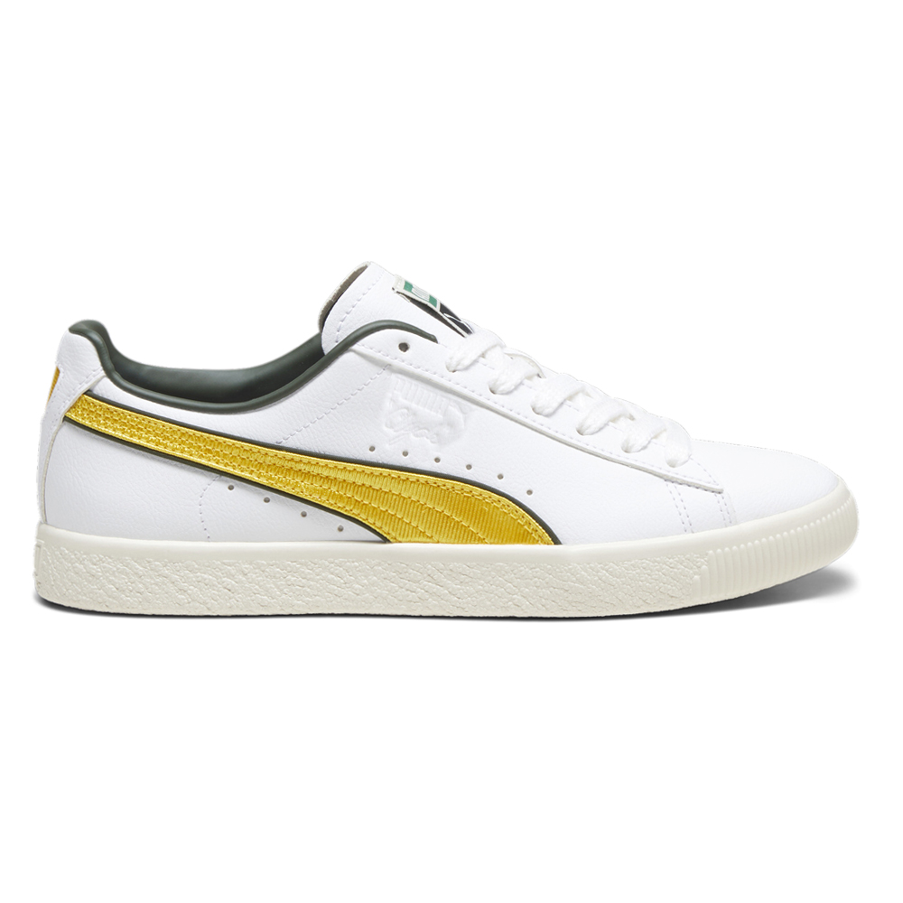 PUMA Clyde Varsity Lace Up Mens White Sneakers Casual Shoes