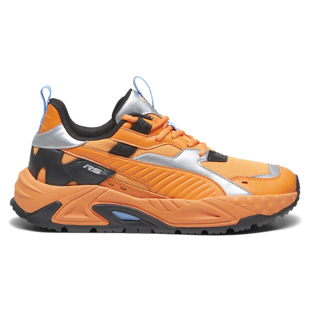 PUMA RsTrck Metallic Lace Up Womens Orange Sneakers Casual