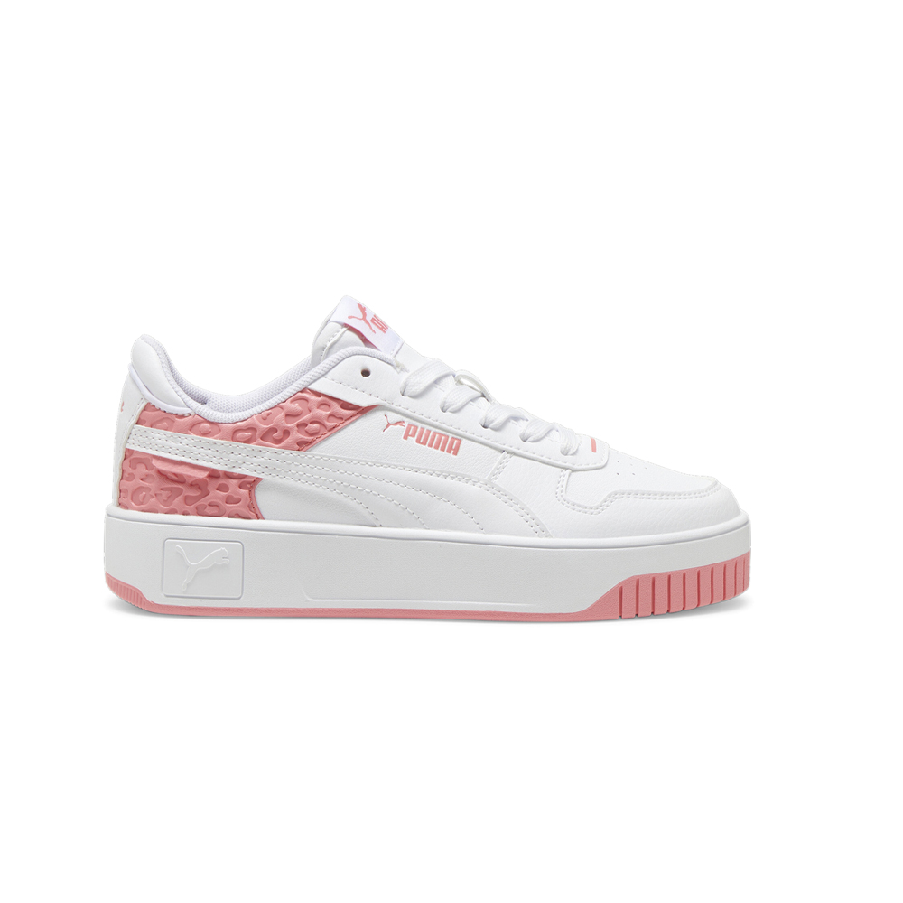 PUMA Carina Street Wild Platform Youth Girls White Sneakers