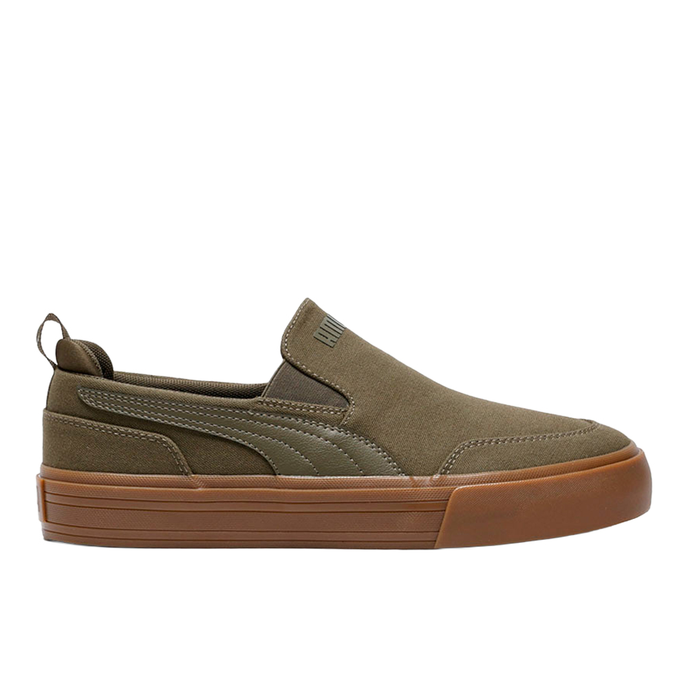 PUMA Court Classic Vulcanized Slip On Mens Green Sneakers Casual