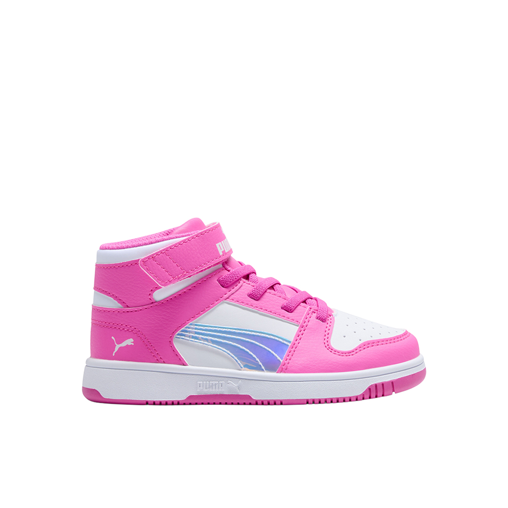 PUMA Rebound LayUp Iridescent Pink Lace Up Sneakers (Youth)