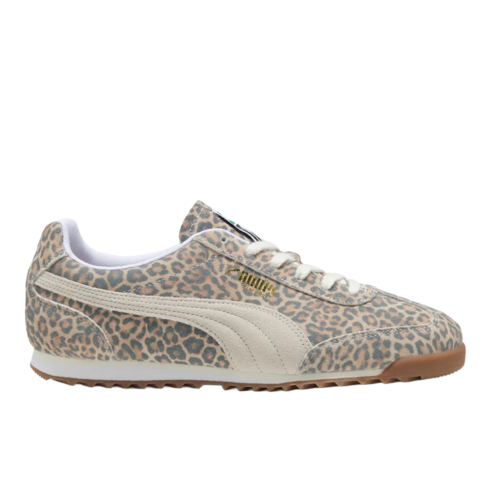 PUMA Arizona Leopard Animal Print Sneakers in Grey, Size 9