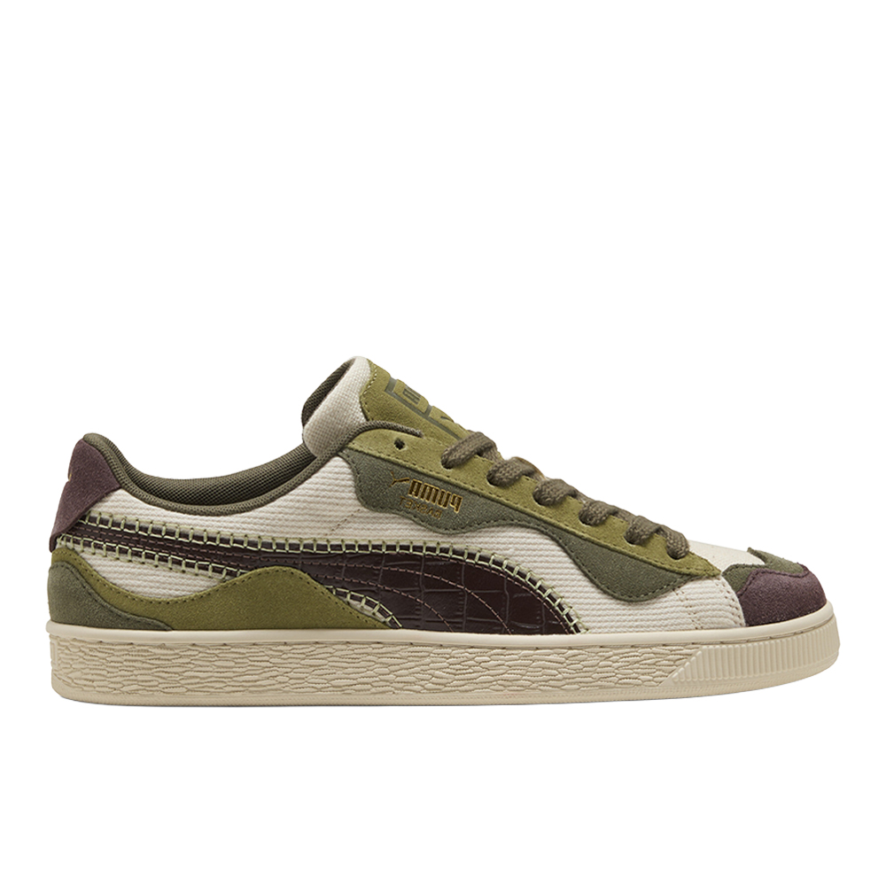 PUMA Basket Trippy Camo Sneakers Unisex in White, Size 5
