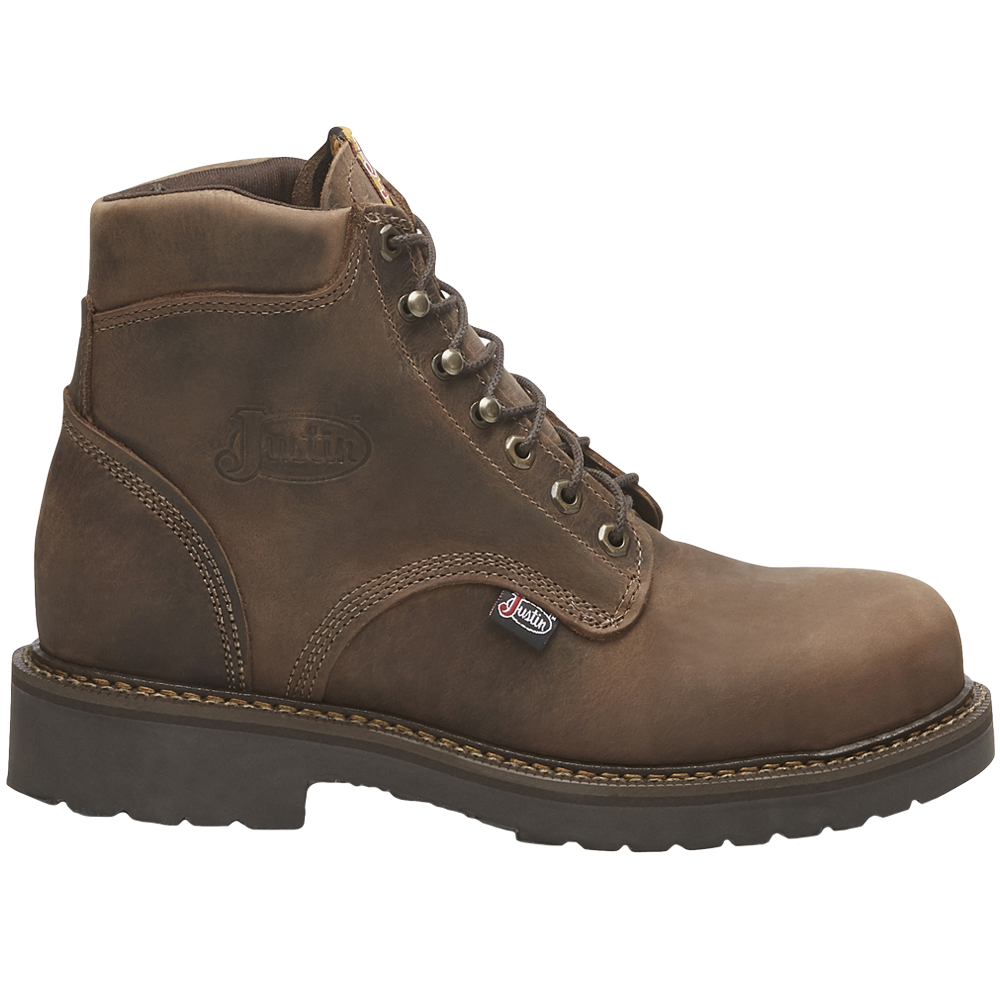 Justin Original Workboots Balusters Steel Toe Eh Lace Up Boots Brown Mens Lace Up Work Safety