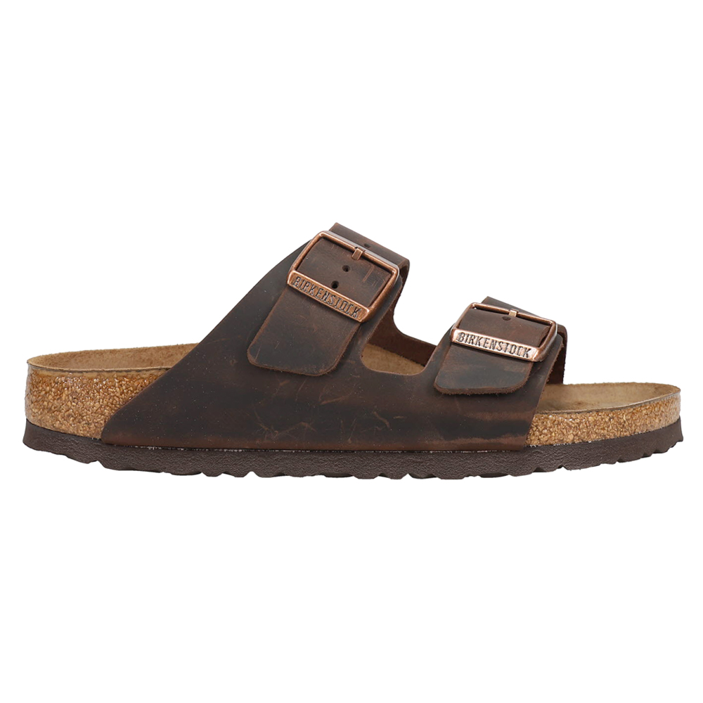 Shop Brown Womens Arizona Soft Footbed Oiled Nubuck Leather Sandals Narrow