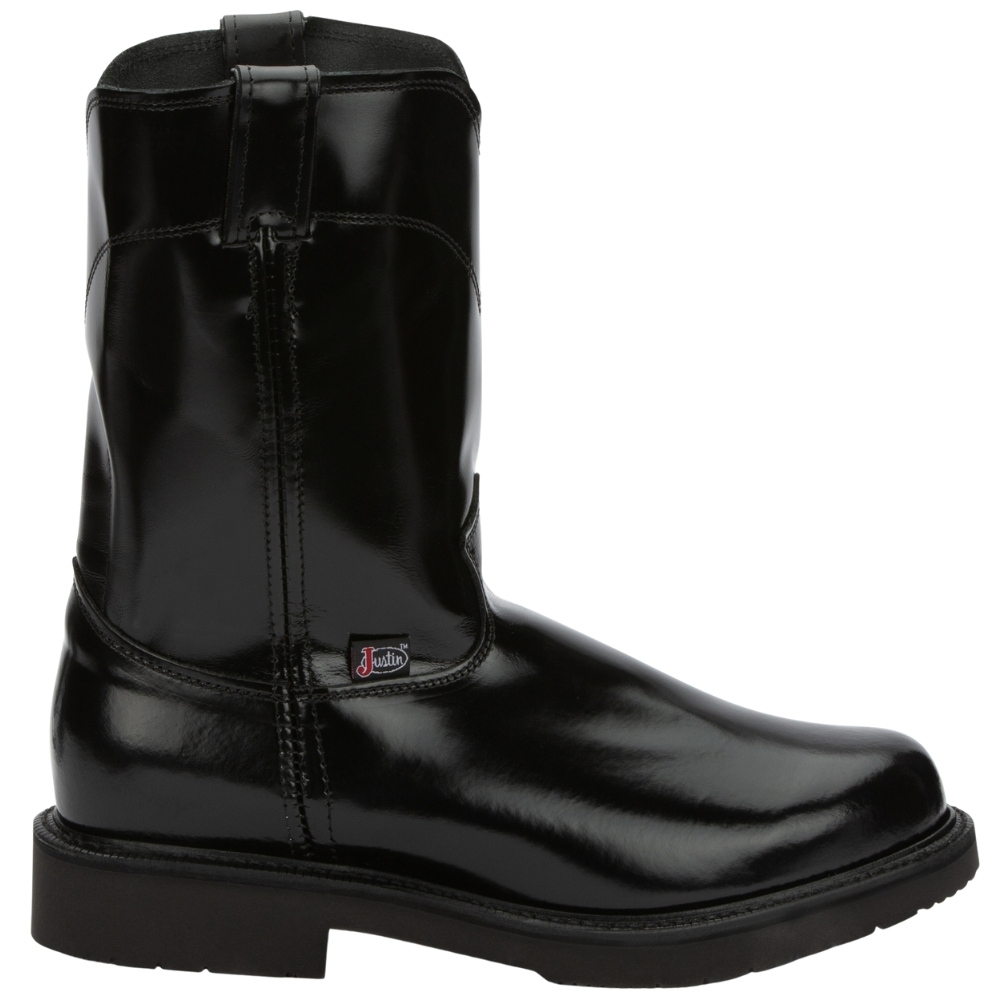 Justin Original Workboots Cargo Black Melo 10 Inch Electrical Soft Toe Work Boots Black Mens Pull On Work Safety
