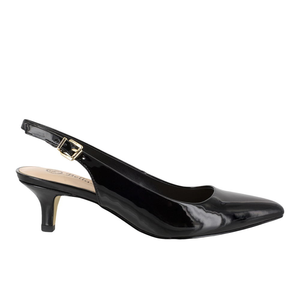 Bella Vita Scarlett Ii Kitten-Heel Slingback Pumps - Black Patent