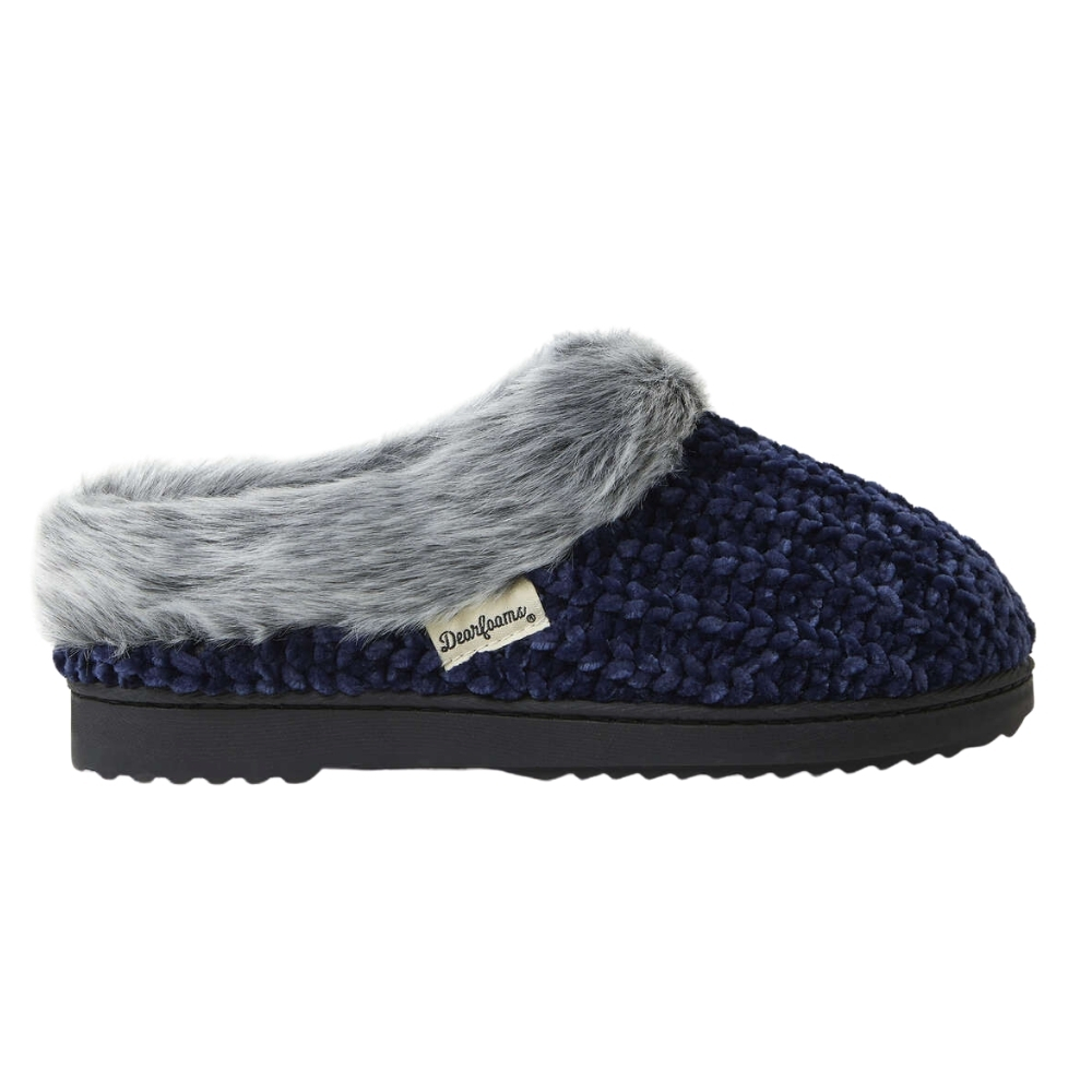 Dearfoams Womens Chenille Clog with Quilted Sock Slipper 