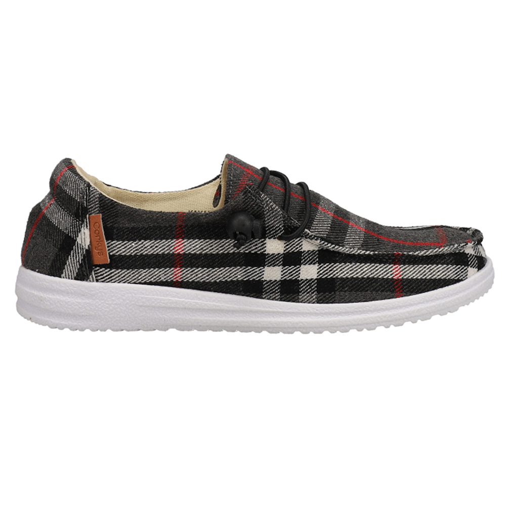 Corkys Kayak Flannel Boat Shoes Grey 