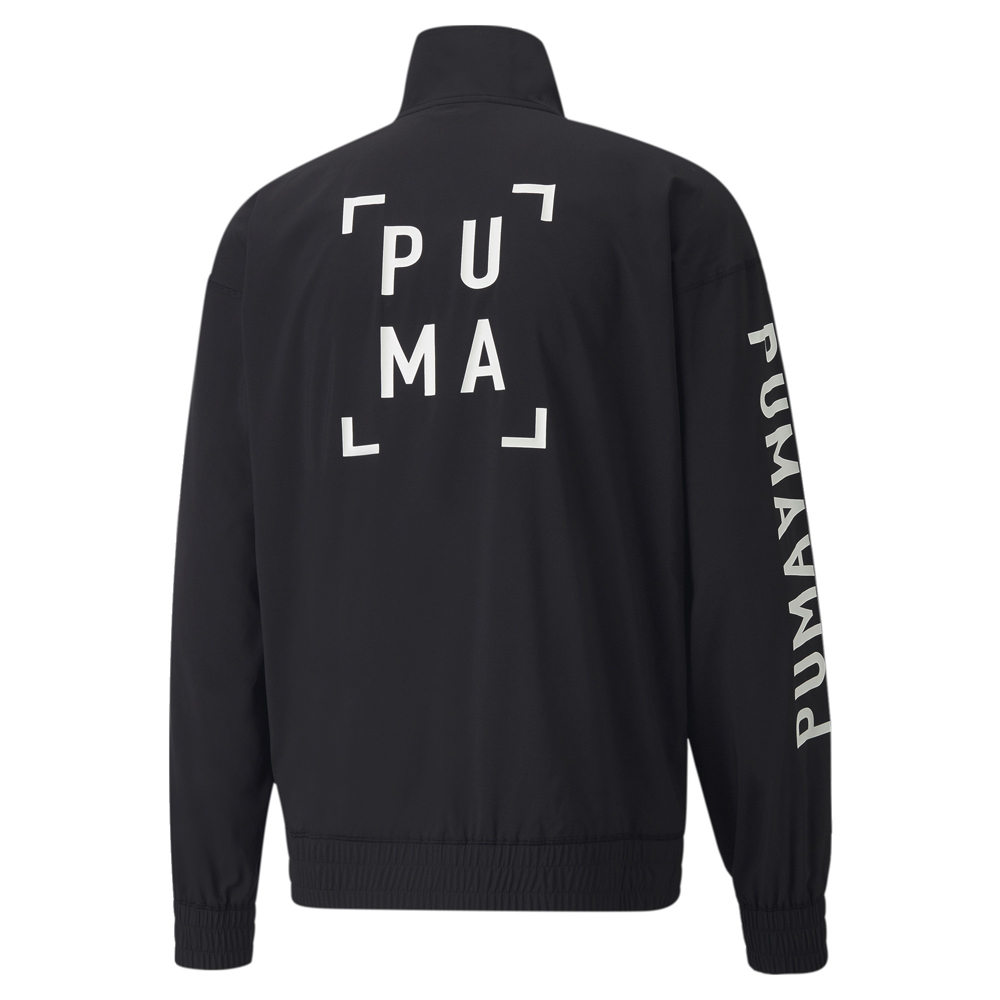 Puma Logo Half Zip Training Jacket Mens Black Casual Athletic Outerwear 521540-0