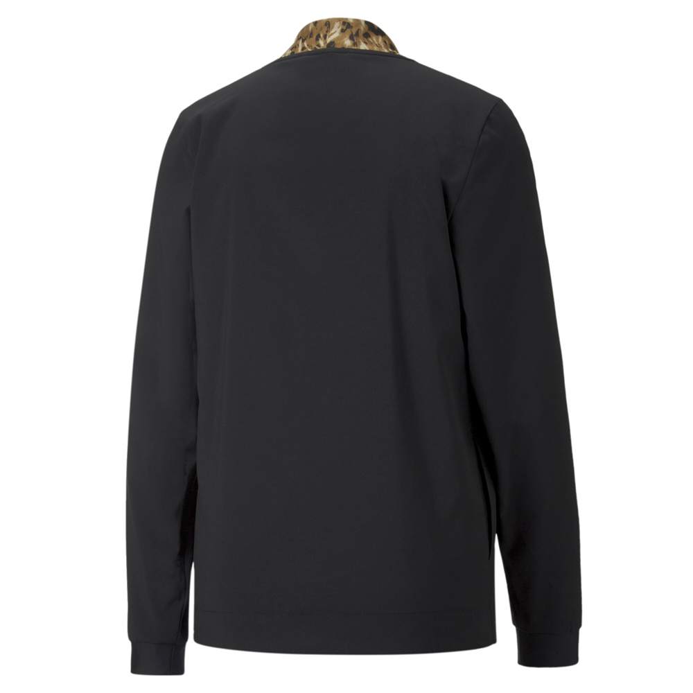 Puma Safari Glam Leopard HalfZip Jacket Womens Black Casual Athletic Outerwear 5