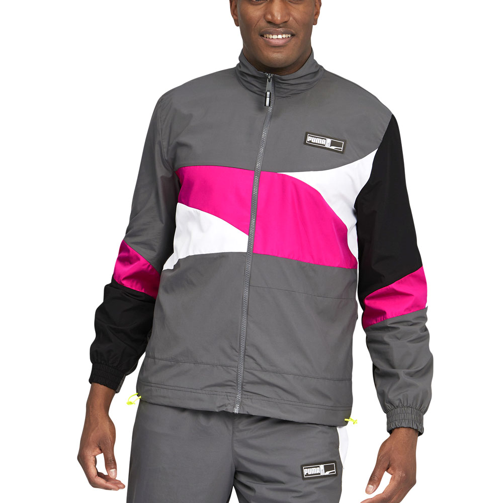 Puma FS Woven Full Zip Jacket Grey Mens 