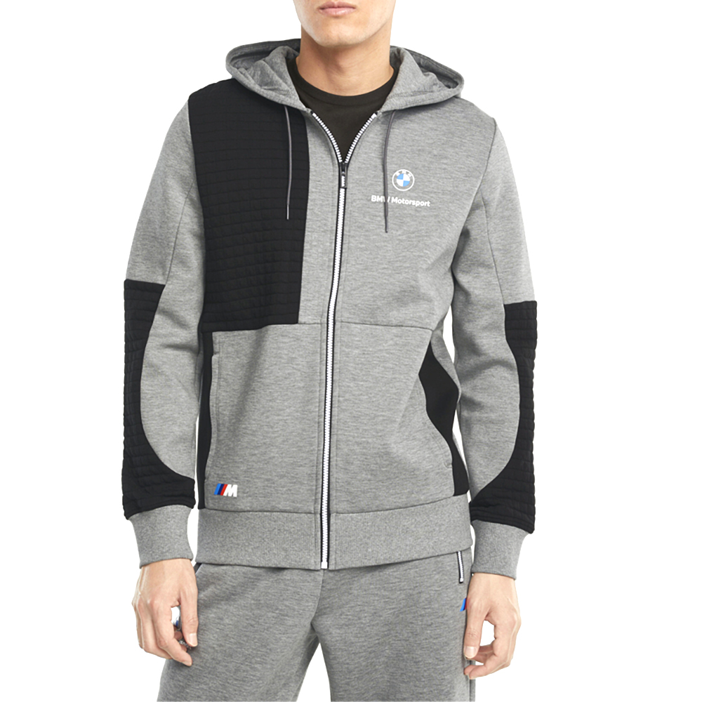 PUMA Bmw M Motorsport Full Zip Hoodie Mens Grey Casual Outerwear