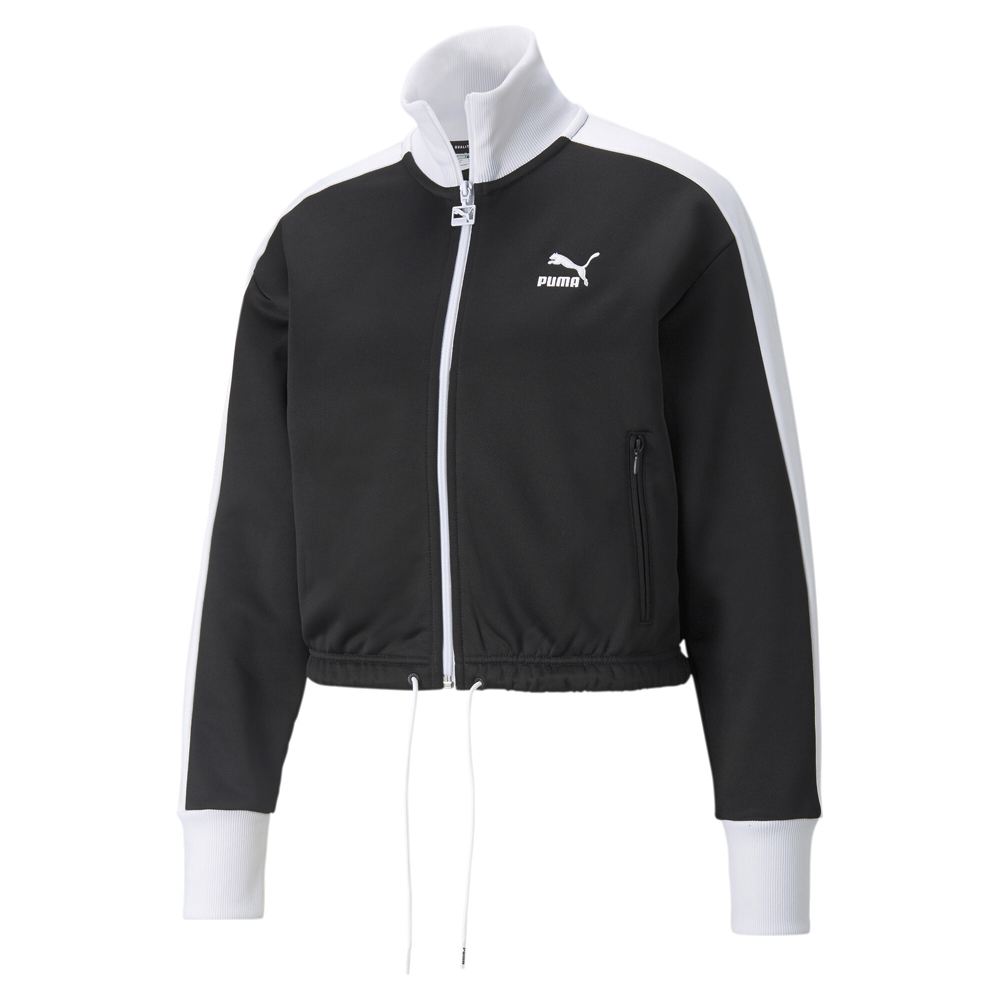 Puma Iconic T7 Cropped Pt Full Zip Jacket Женская черная повседневная спортивная верхняя одежда