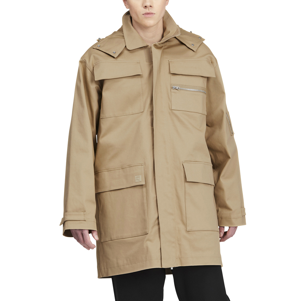 Shop Brown Mens Puma X MAISON KITSUNÉ Full Zip Military Jacket