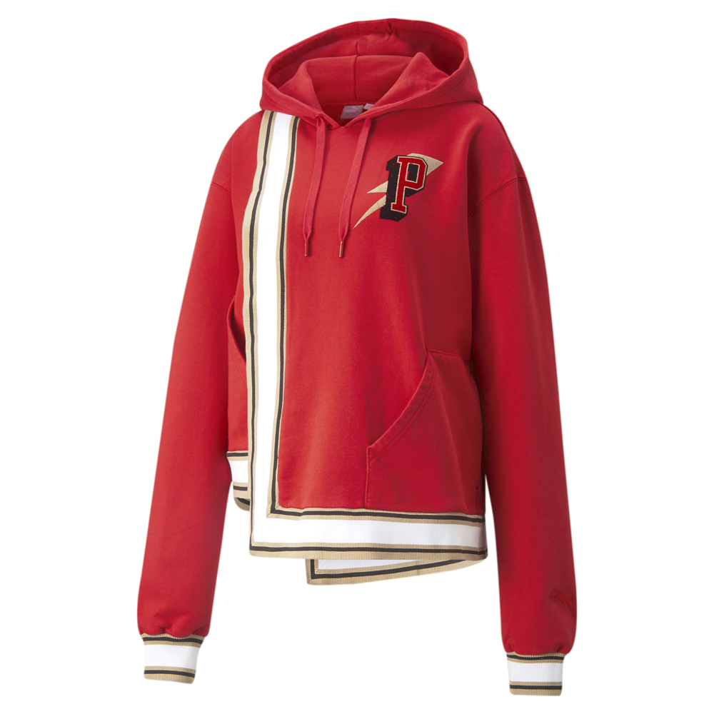 Puma Womens M High Court Premium Hoodie Sweatshirt Long Sleeve Pullover Red  for sale online