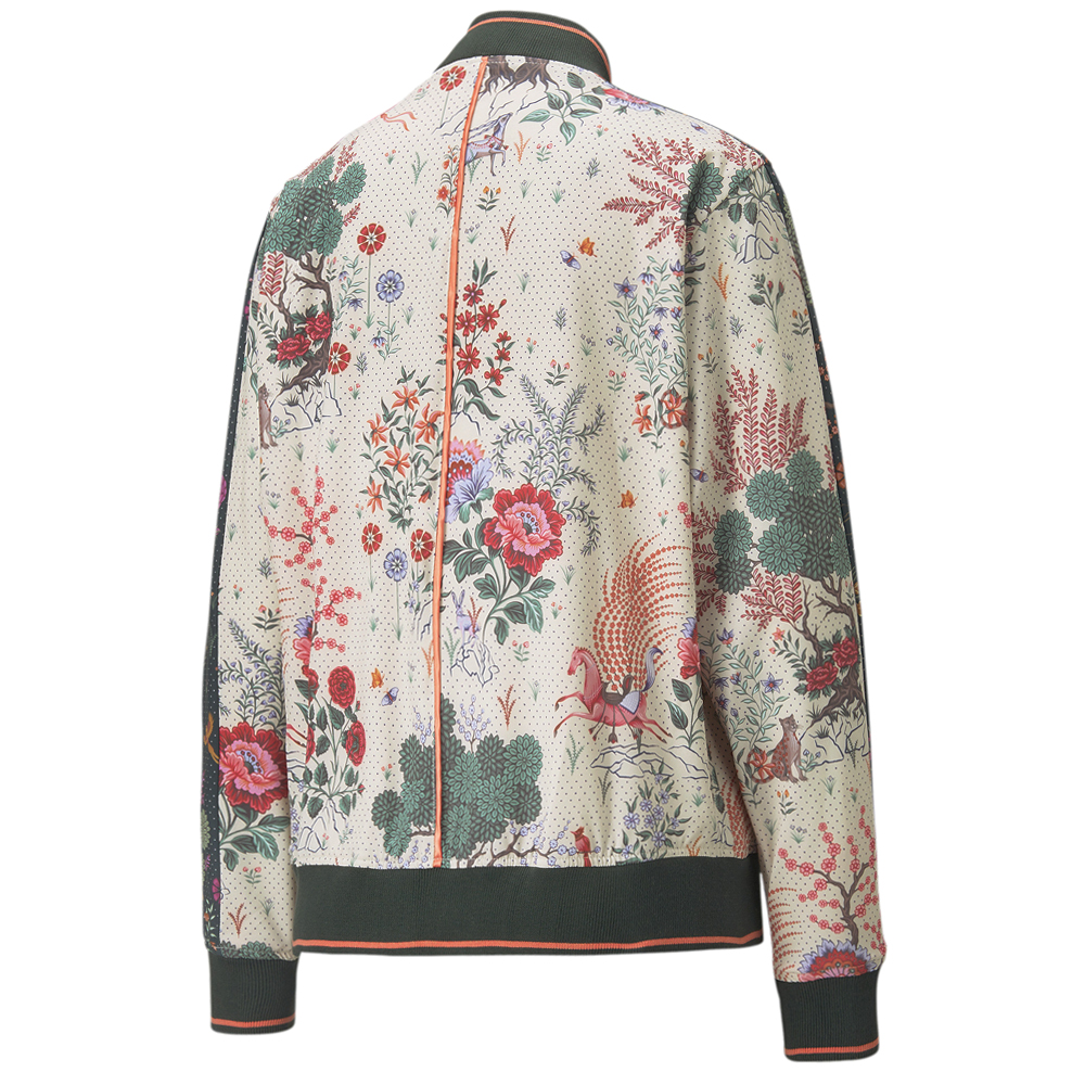 Puma Liberty X Floral Track Jacket Womens Beige Casual Athletic Outerwear 532523