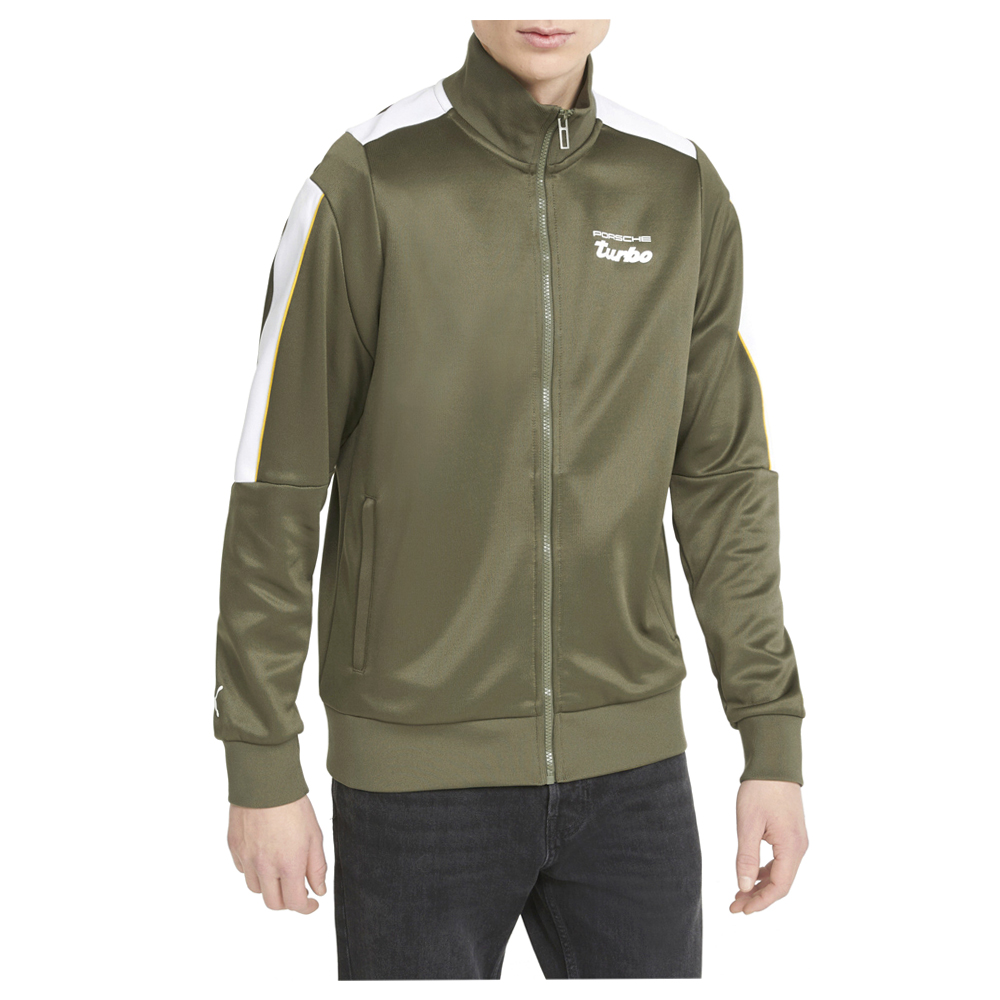 Puma Pl T7 Full Zip Track Jacket Mens Green Casual Athletic