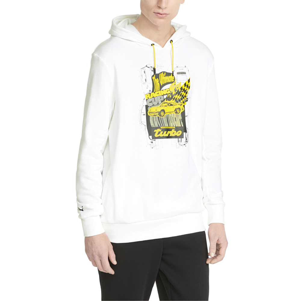 Puma Pl Graphic Pullover Hoodie Mens White Casual Outerwear 53378607