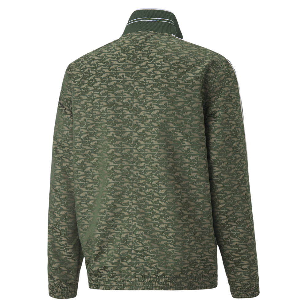 Puma Players' Lounge T7 Woven Full Zip Track Jacket Mens Green Casual Athletic O