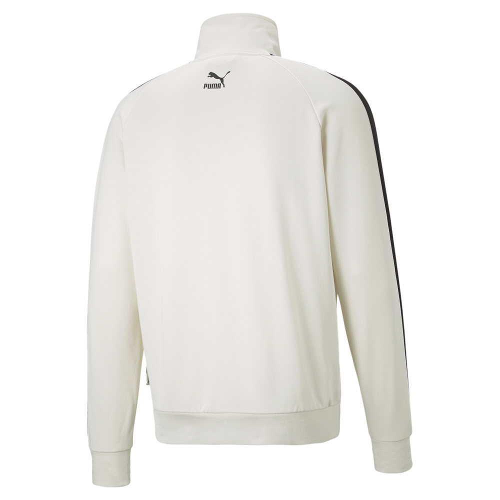 Puma Team T7 Graphic FullZip Track Jacket Mens White Casual Athletic Outerwear 5