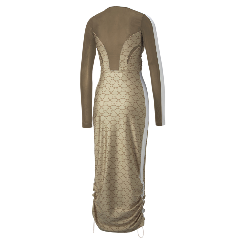 Puma Luxe Sport T7 Wrap Long Sleeve T-Shirt Dress Womens Beige Casual  53698867 | eBay