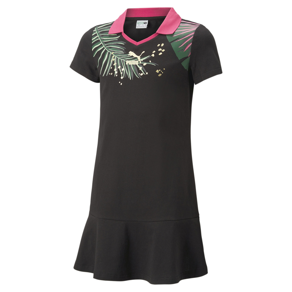 Платье-футболка-поло Puma Classics Vacay Queen для молодых девушек, черное повседневное 53867101
