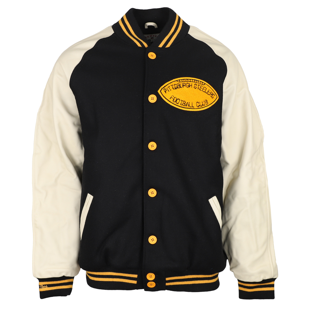 Shop Beige, Black Mens Mitchell & Ness NFL Wool/Leather Varsity Jacket ...