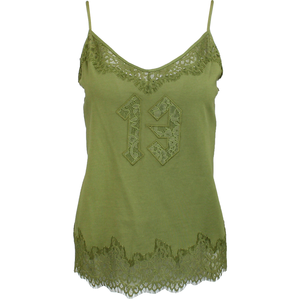 Puma Fenty By Rihanna Lace Trim Sleepwear Cami Green Womens