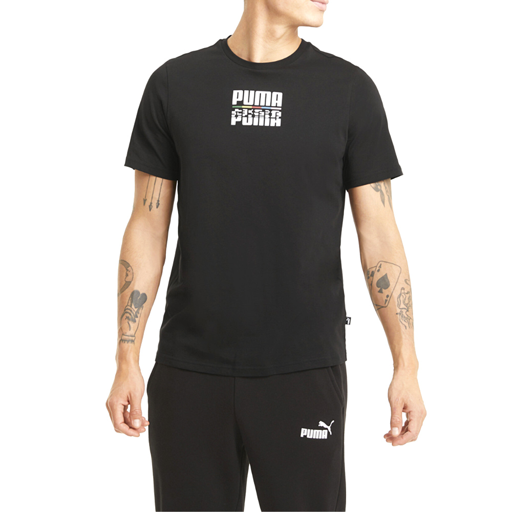 Puma Core International Crew Neck Short Sleeve TShirt Big Tall Mens Black Casual