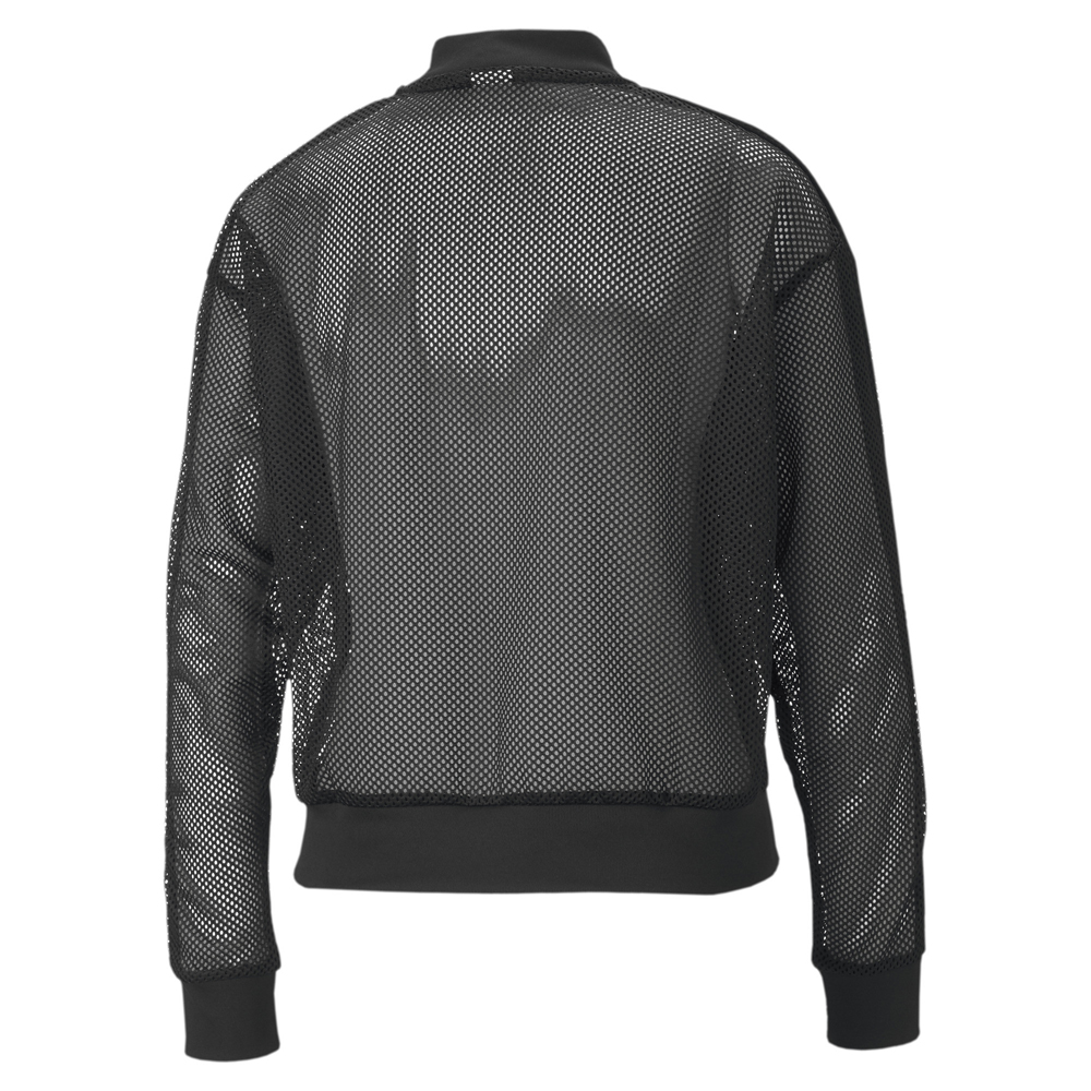 Puma Classics Mesh Bomber Full Zip Jacker Womens Black Casual Athletic Outerwear