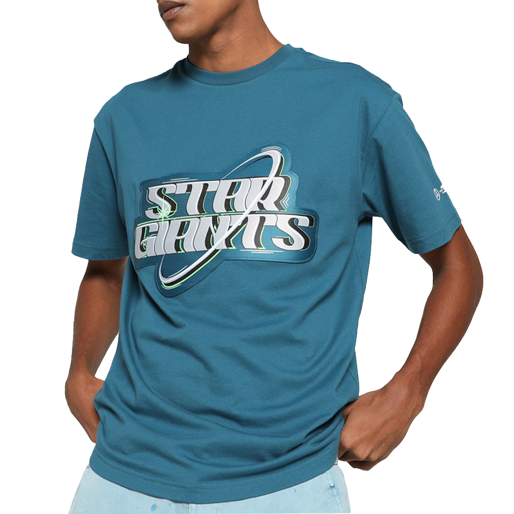 ★★PUMA★★ MAPF1 Crew Short Sleeve T-Shirt Ocean Tropic 62 PUMA Mapf1 Graphic Crew Neck Short Sleeve T-Shirt Mens Blue