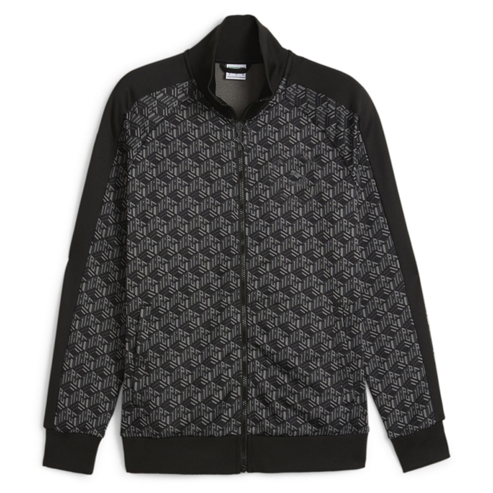 Puma T7 TRACK ‘68 Puma T7 AllOver Print Full Zip Track Jacket Mens Black, Grey