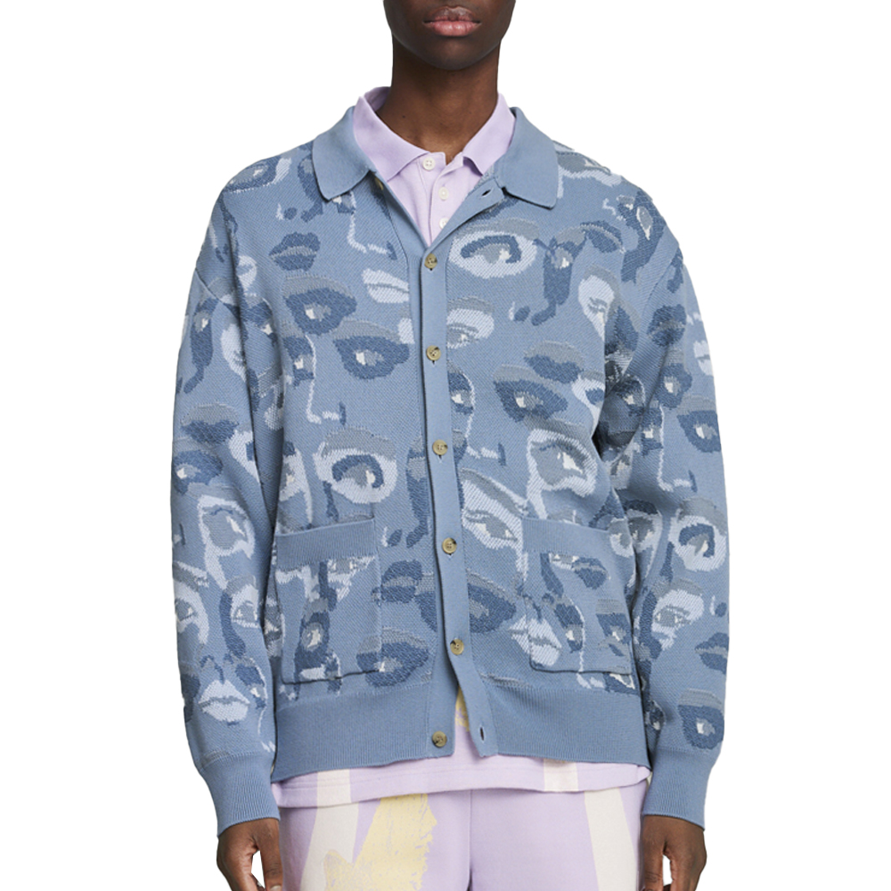 PUMA PUMA X KIDSUPER Graphic Collared Long Sleeve Cardigan Sweater