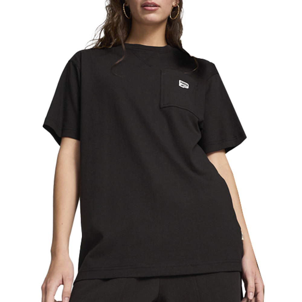 PUMA Downtown Crew Neck Short Sleeve T-Shirt Mens Black