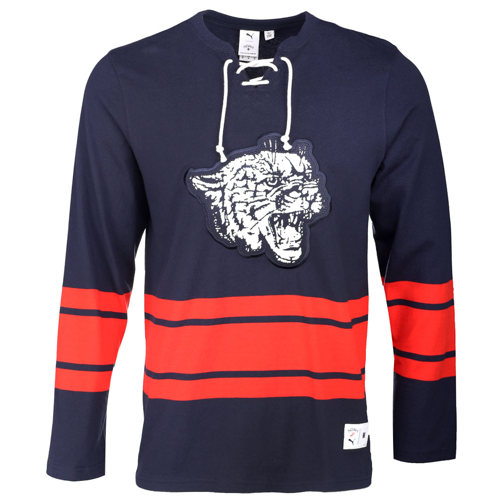 PUMA PUMA X NOAH Striped V-Neck Long Sleeve Hockey Jersey