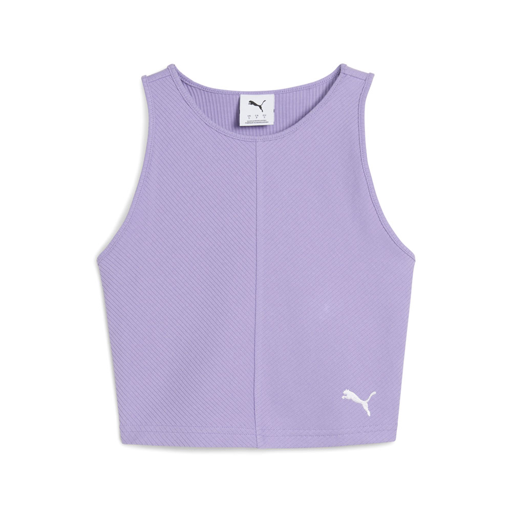 PUMA Wardrobe Essentials Ribbed Crew Neck Short Sleeve Top