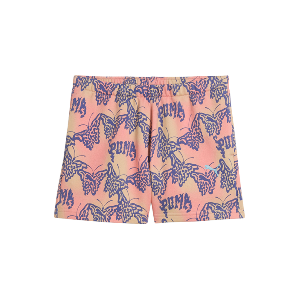 PUMA Butterfly Vibe All Over Print High Waist Shorts (Youth)