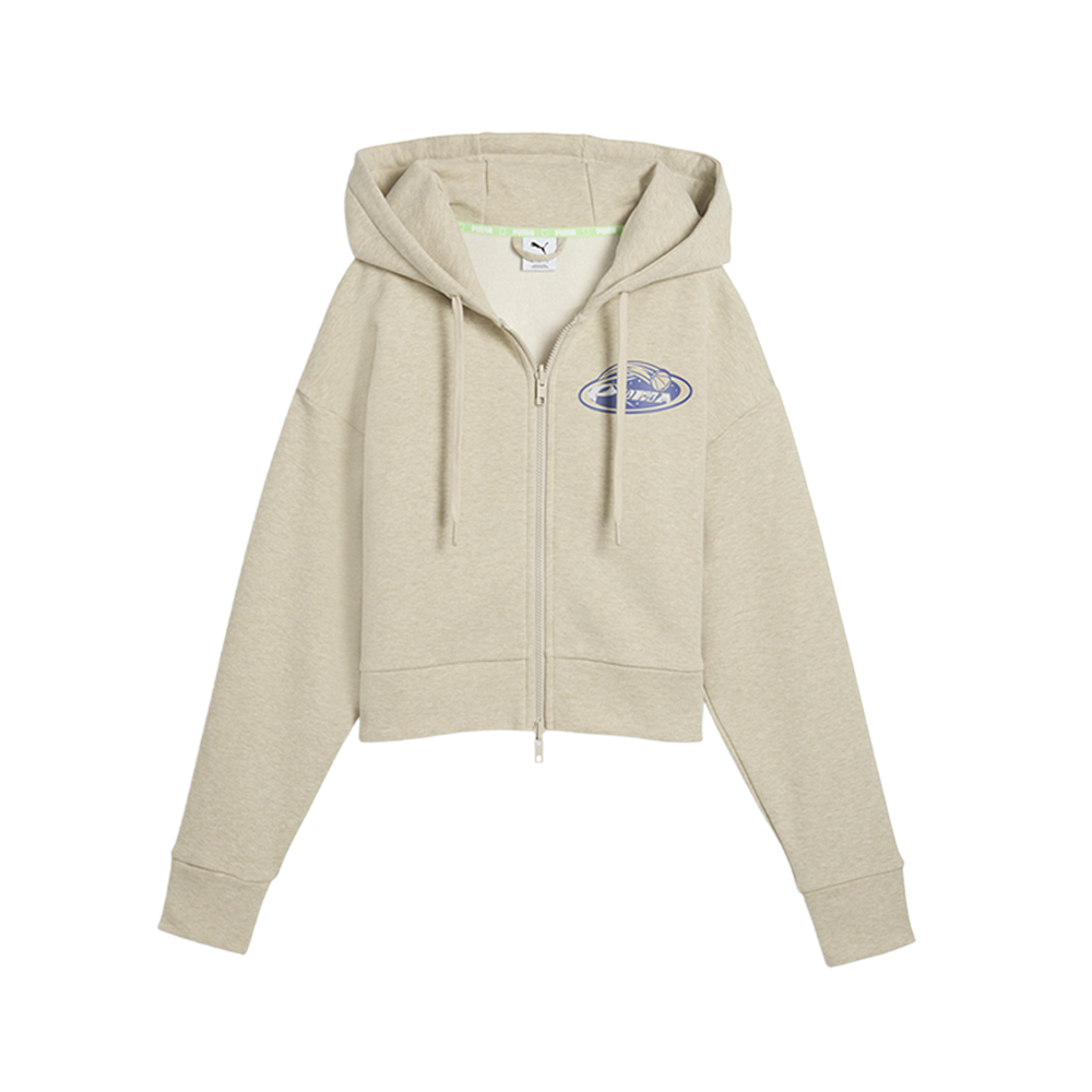 PUMA Lace Em Up Cropped Full Zip Hoodie