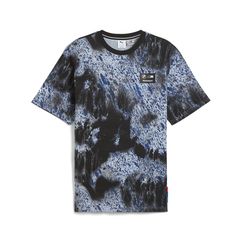 PUMA BMW M Motorsport Colorsplash All Over Print Crew Neck Short Sleeve T-Shirt